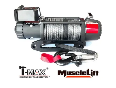 Cabrestante T-MAX Muscle-Lift MW9500 12v Cab.Sintético