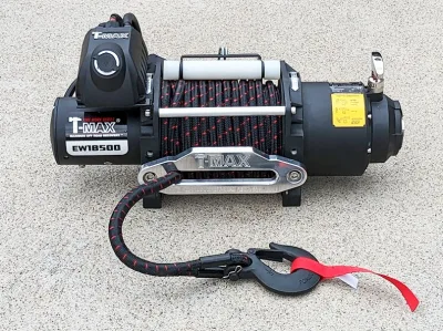 Cabrestante T-MAX Industrial 18500 24v cab.sintético enfundado