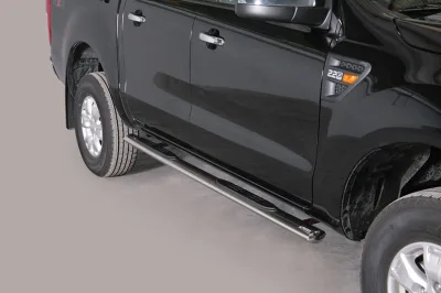 Estribos tubo Inox ovalados RANGER 2012-2022 dob.cab.