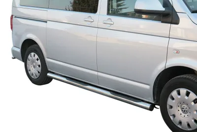 Estribos tubo Inox 76mm con pisantes VW T5 desde 2010
