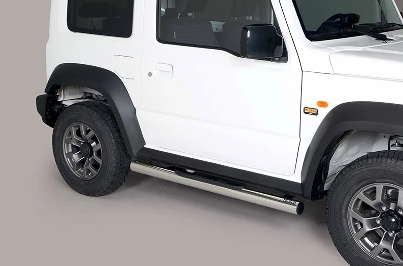 Estribos tubo Inox 76mm con pisantes JIMNY 2018-