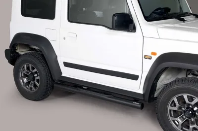 Estribos tubo Negro 76mm con pisantes JIMNY 2018-