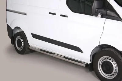 Estribos tubo Inox 76mm con pisantes TRANSIT CUSTOM 2013-2023