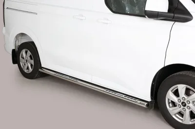 Estribos tubo Inox ovalados con pisantes TRANSIT CUSTOM 2023-