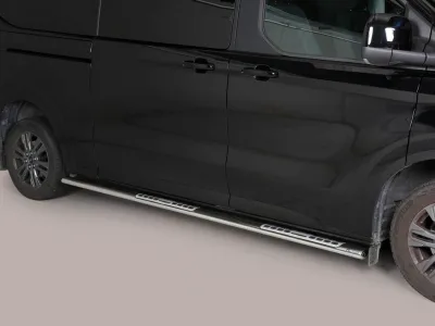 Estribos tubo Inox ovalados con pisantes TRANSIT CUSTOM 2023-