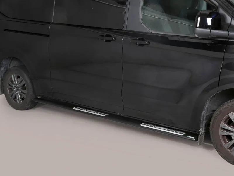 Estribos tubo Inox ovalados con pisantes TRANSIT CUSTOM 2023-