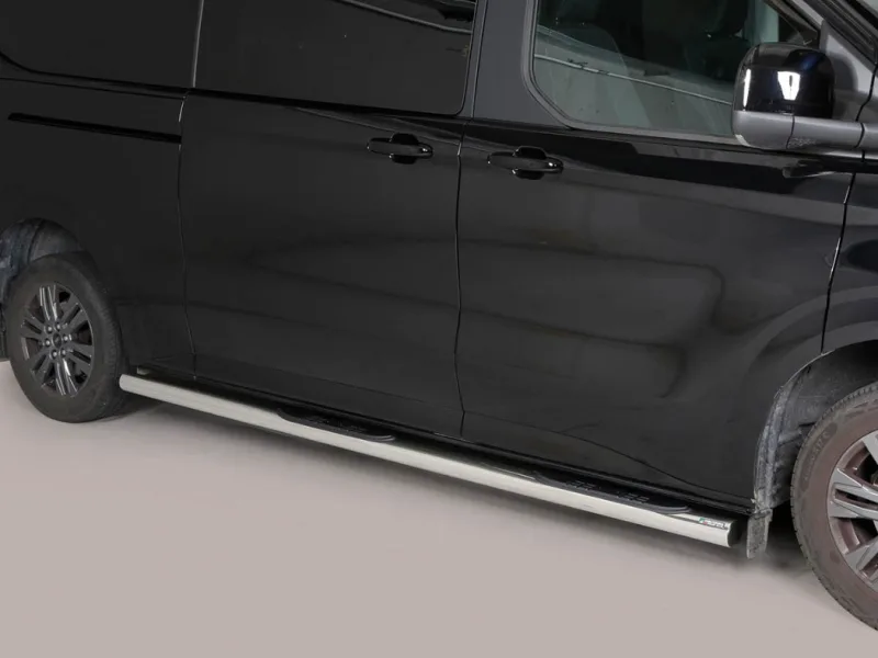 Estribos tubo Inox 76mm con pisantes TRANSIT CUSTOM 2023-