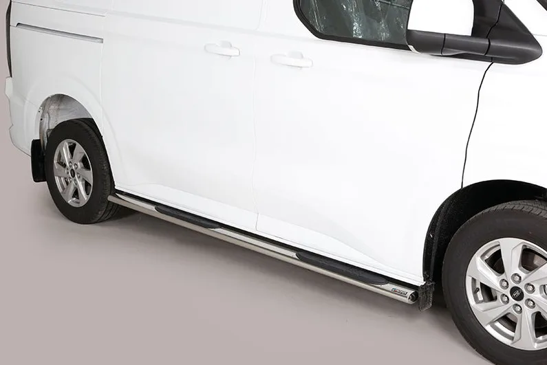 Estribos tubo Inox ovalados con pisantes TRANSIT CUSTOM 2023-