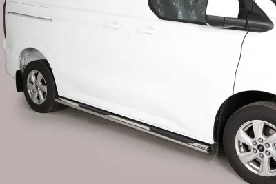 Estribos tubo Inox ovalados con pisantes TRANSIT CUSTOM 2023-