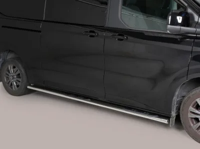 Estribos tubo Inox ovalados con pisantes TRANSIT CUSTOM 2023-