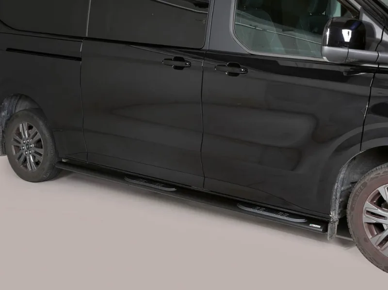 Estribos tubo Inox ovalados con pisantes TRANSIT CUSTOM 2023-