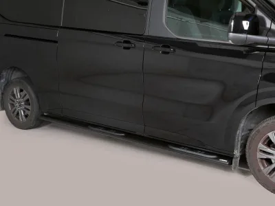 Estribos tubo Inox ovalados con pisantes TRANSIT CUSTOM 2023-