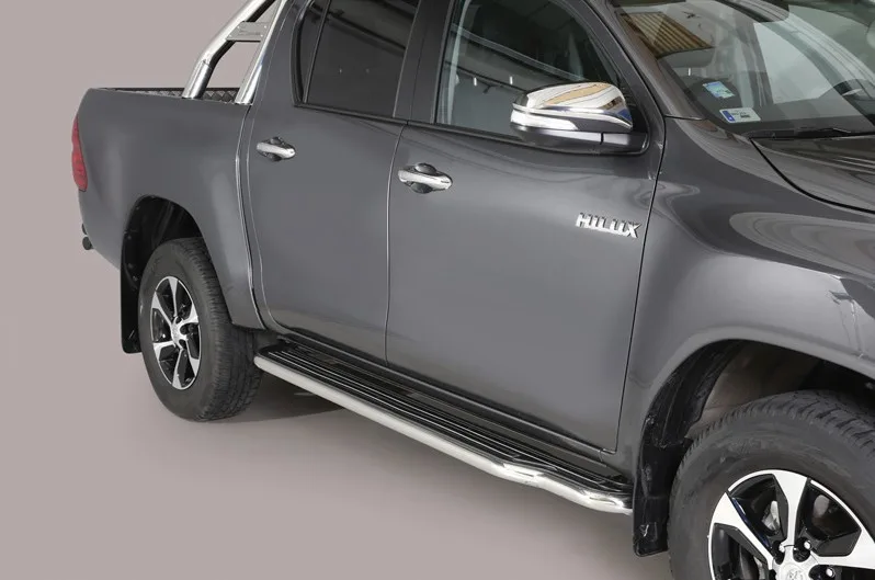 Estribos plataforma Inox tubo 50mm HILUX REVO 2016-