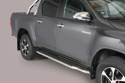 Estribos plataforma Inox tubo 50mm HILUX REVO 2016-