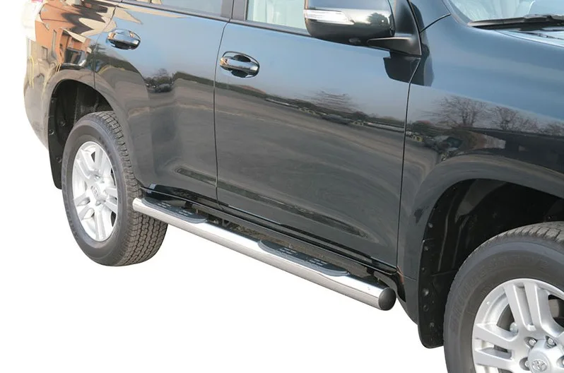 Estribos tubo Inox 76mm con pisantes LAND CRUISER J15 3P