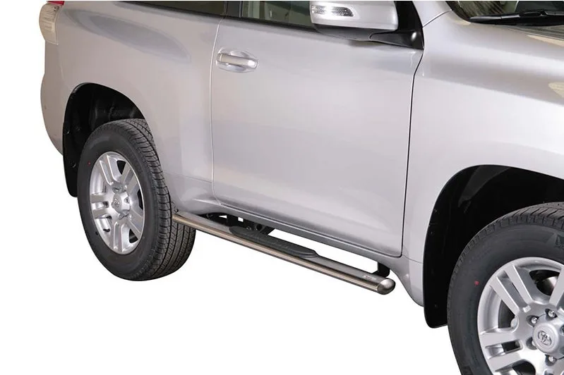 Estribos tubo Inox ovalados con pisantes LAND CRUISER J15 3P
