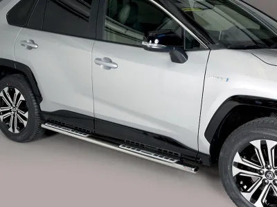Estribos tubo Inox ovalados con pisantes RAV4 2019-