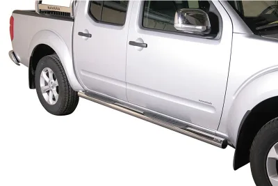 Estribos tubo Inox 76mm con pisantes NAVARA D40 2005-2010 D.C.